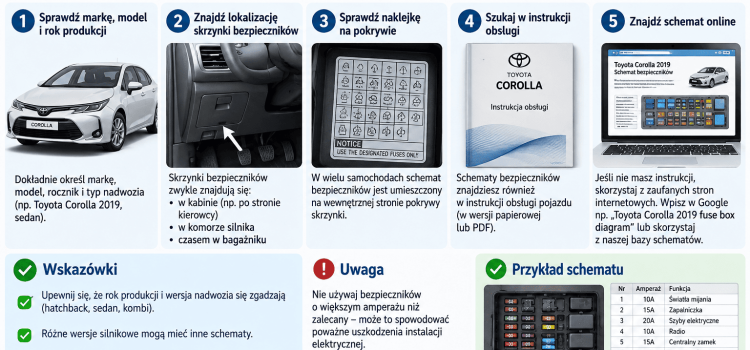 Jak znaleźć właściwy schemat bezpieczników samochodu Jak znaleźć właściwy schemat bezpieczników samochodu